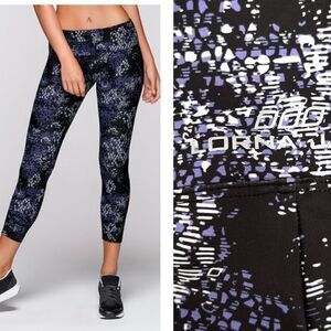 Lorna Jane Crusher Core Ankle leggings purple black Tight XS 7/8
